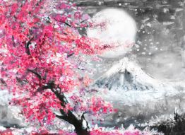 Фреска цветущая сакура в Японии